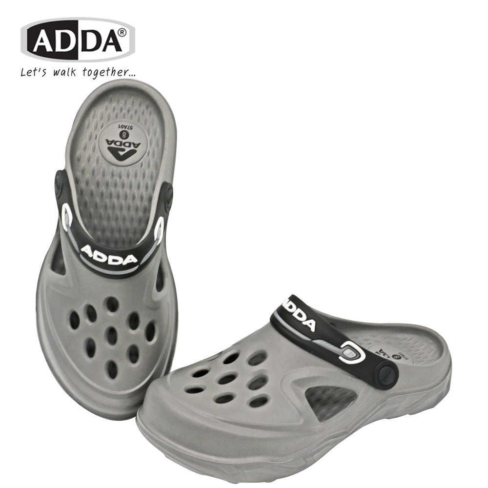 🔥ADDA 57A01 รองเท้าแตะ ผู้ชาย แบบสวมหัวโต รุ่น ไซส์ 7-10 สี ดำ เทา กรม ฟ้า เหลือง ส้ม ครีม