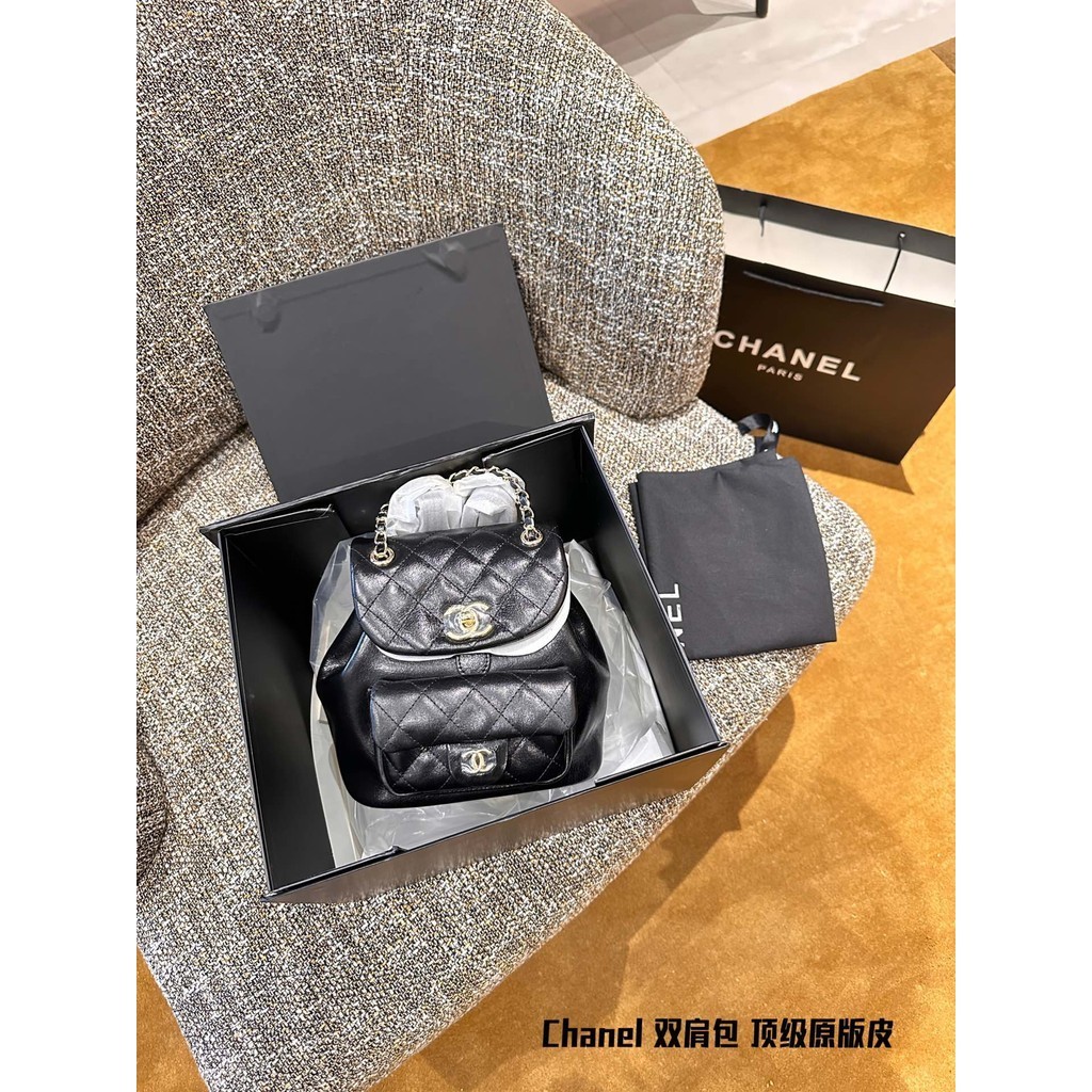 Chanel Classic Fashion กระเป๋าเป้สะพายหลังเดินทางลำลอง