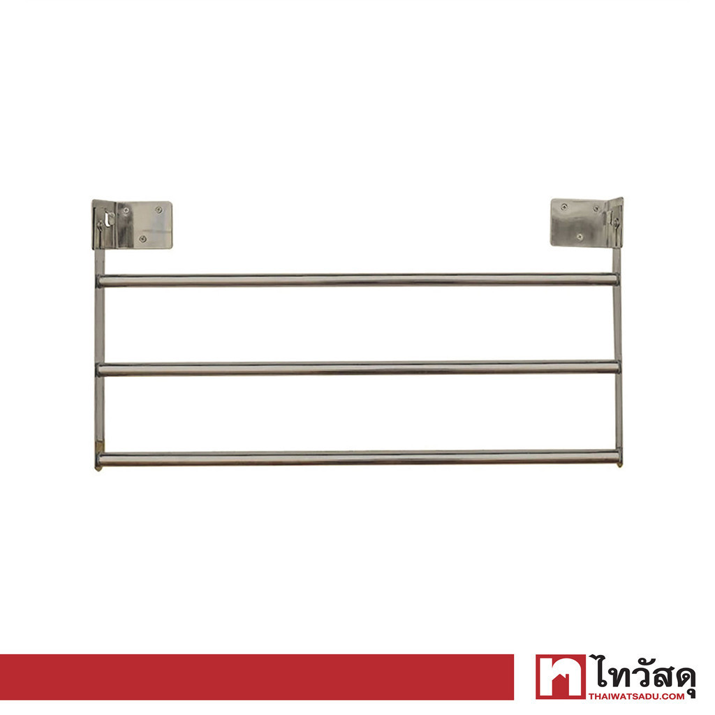 KASSA HOME ราวแขวนติดผนัง สเตนเลส รุ่น CRS-6030-3 ขนาด 30 x 60 x 6 ซม. สีเงิน