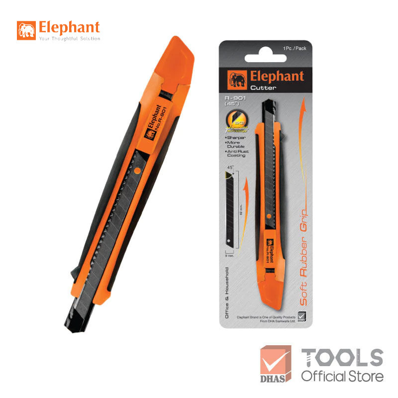 ตราช้าง คัตเตอร์ มีดคัตเตอร์ รุ่น R-901 9 มม. จำนวน 1 อัน