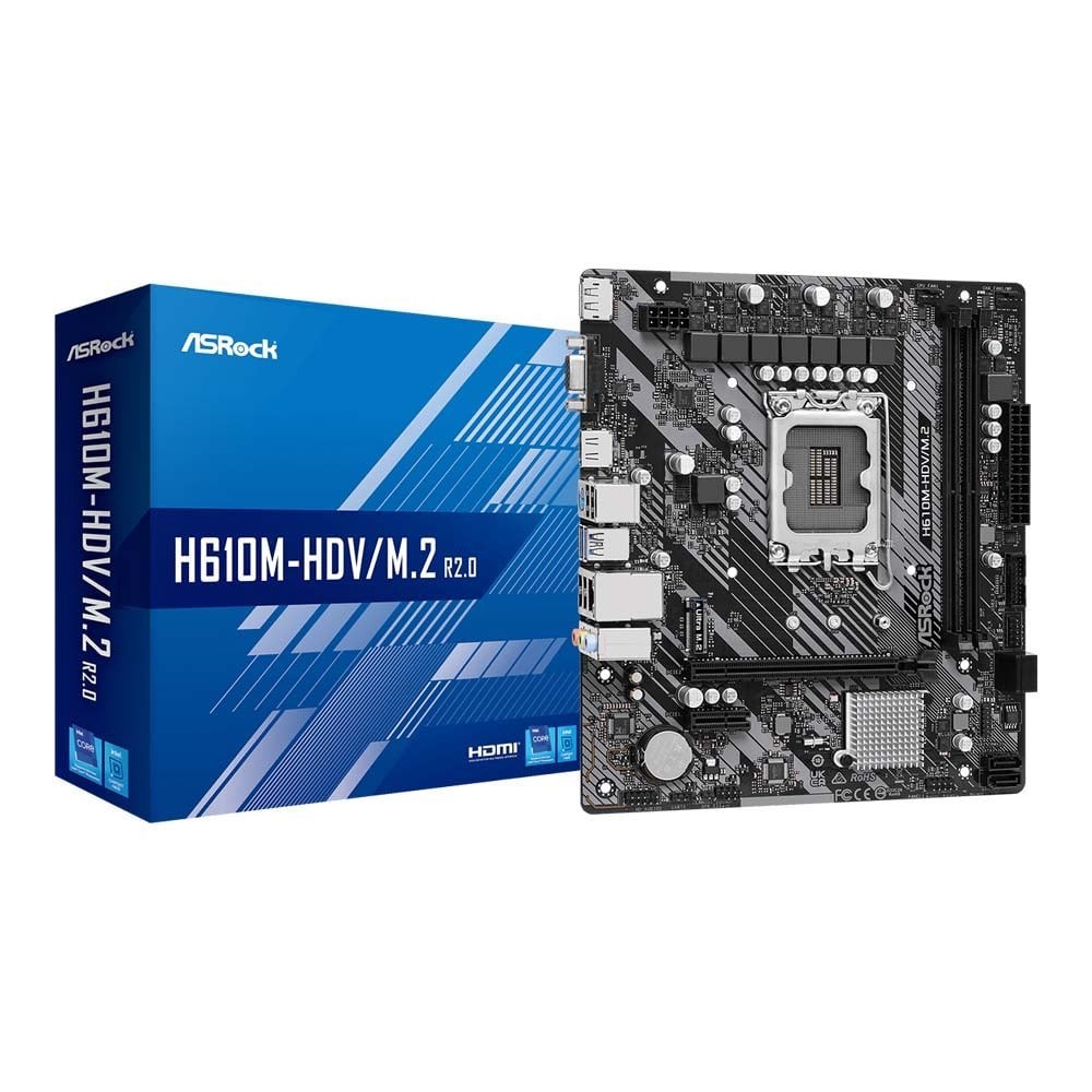 MAINBOARD ASROCK H610M-HDV/M.2 R2.0 (DDR4) (SOCKET LGA 1700) (MICRO-ATX)