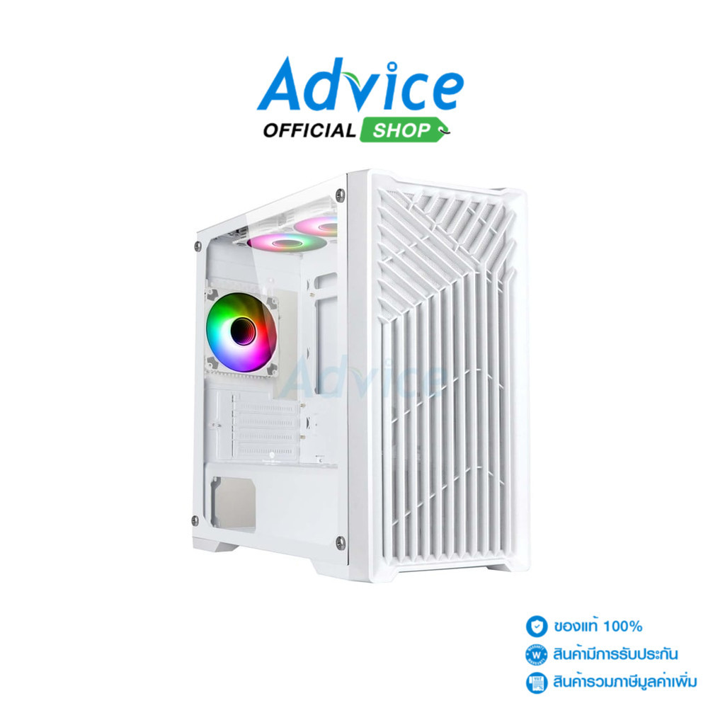 TSUNAMI mATX CASE (NP) UNLIMITED DEEPSPACE M211W-W TG ARGB (WHITE) - A0154397