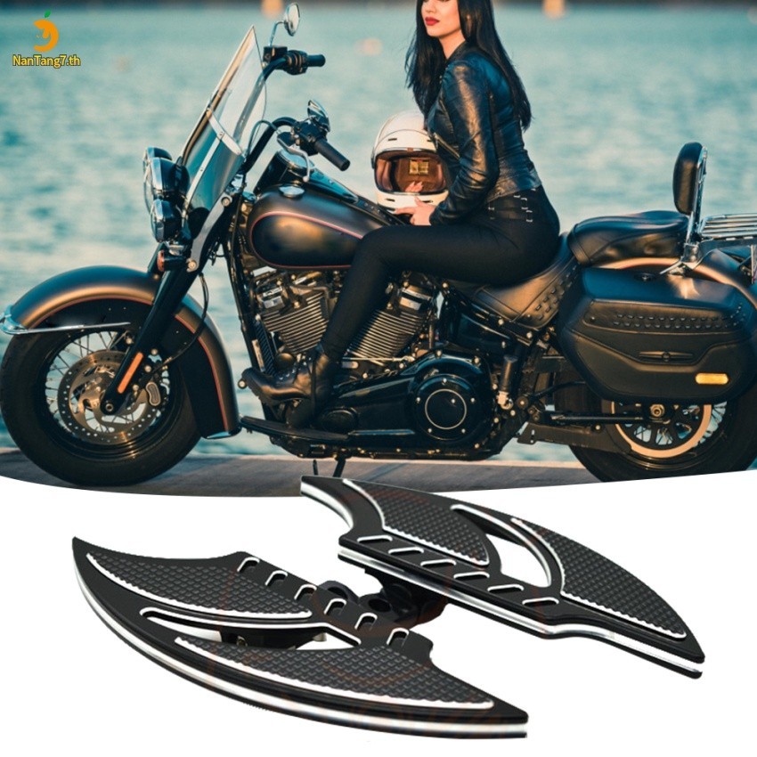 【จัดส่งท้องถิ่น】ที่พักเท้า สีดํา สําหรับรถจักรยานยนต์ Harley Sportster 883 1200 XL Touring Electra Glide Road King Dyna - รูปที่ 6