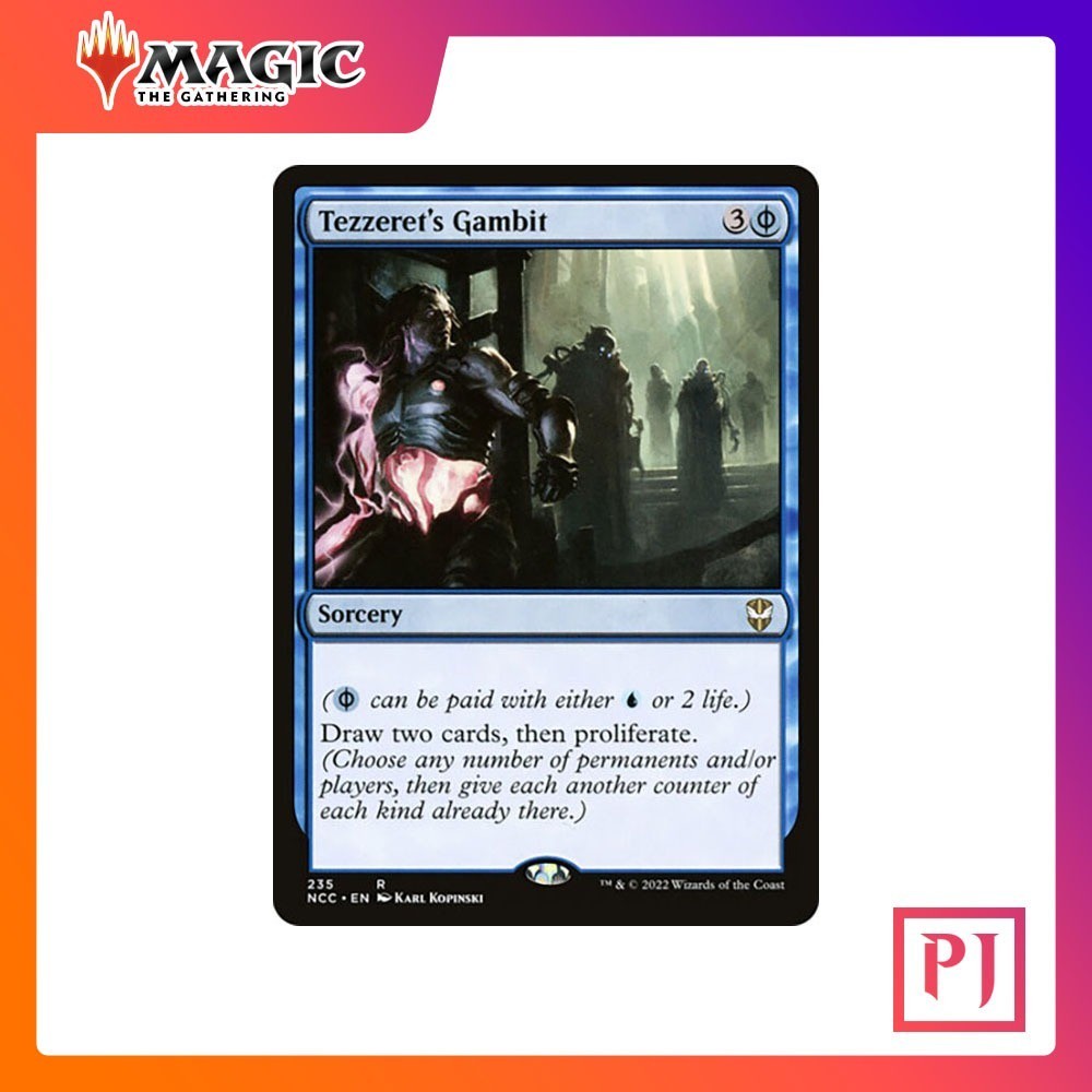 [MTG] Tezzeret's Gambit [NCC] [BLUE] [RARE] [NORMAL] [ENG] (การ์ดเมจิค / Magic the Gathering)