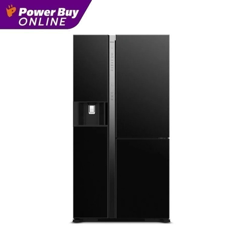 New2022 HITACHI ตู้เย็นไซด์ บาย ไซด์ (20.1 คิว, สี Glass Black) รุ่น R-MX600GVTH1