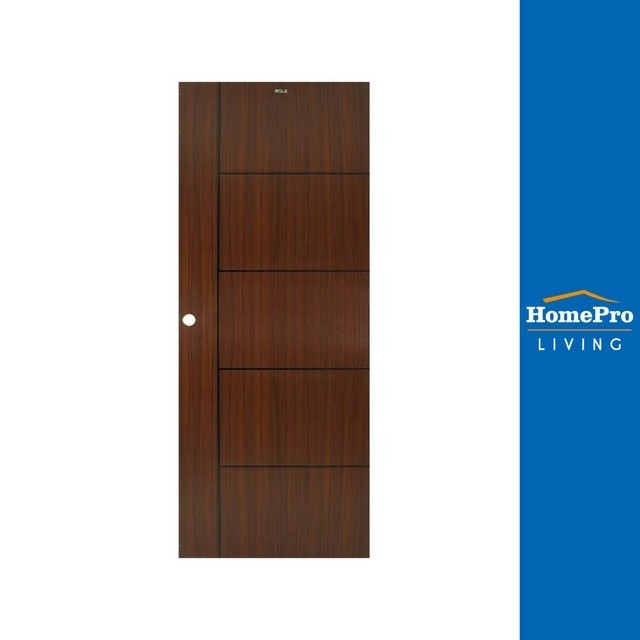 HomePro ประตู UPVC LT-06 80x200 ซม. สี BROWNIE OAK แบรนด์ AZLE