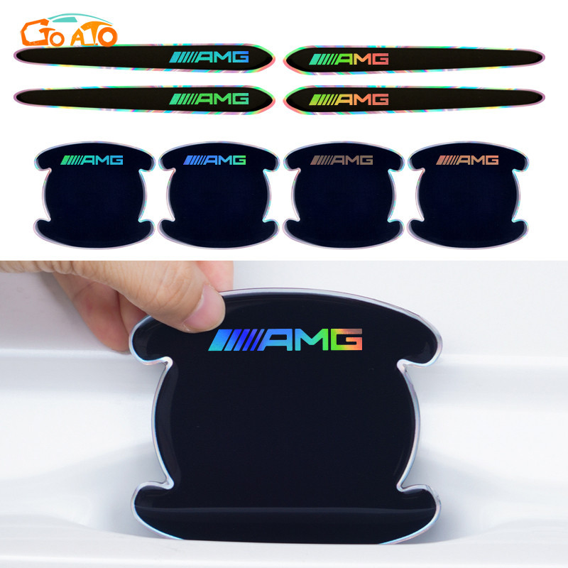 GTIOATO ฟิล์มกันรอยมือจับประตูรถยนต์ เลเซอร์ กันรอยประตูรถ สำหรับ Mercedes Benz AMG