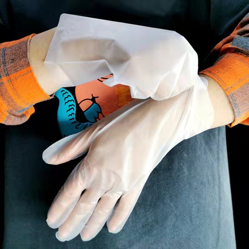 ถุงมือทำอาหาร TPE เกรดอาหาร อเนกประสงค์ ใช้แล้วทิ้ง 100 ชิ้น/กล่อง เหนียวพิเศษ ไม่ขาดง่าย MoMo Bakery