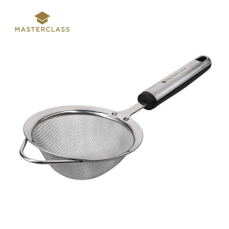 MasterClass Soft Grip Stainless Steel Kitchen Sieve with Ergonomic Handle