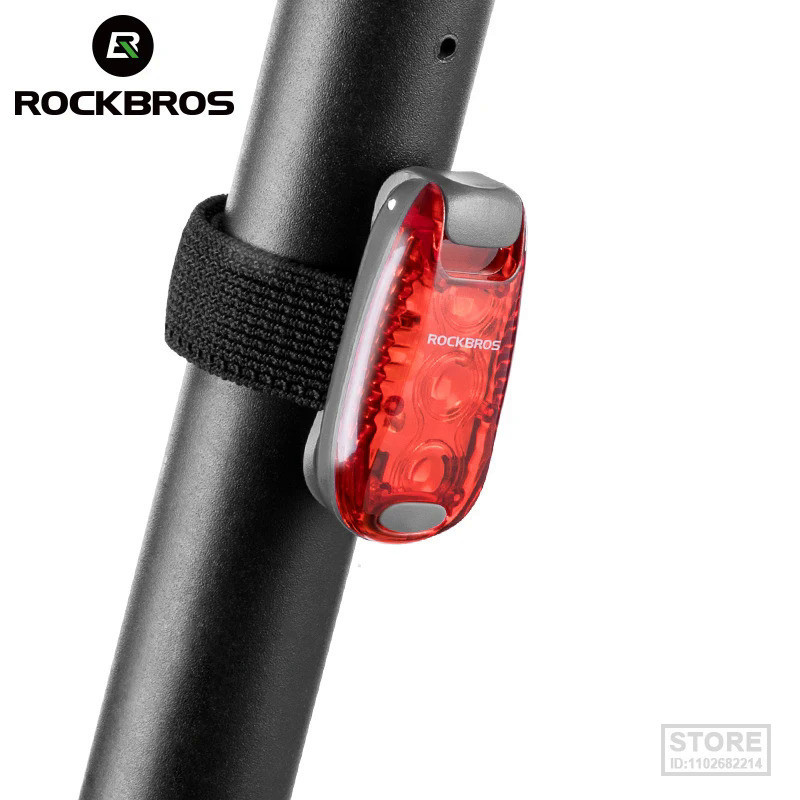 ROCKBROS ไฟท้ายจักรยาน Mini MTB Road Bike Light Ning Helmet Light Rear Bag Light Portable Running Light Bicycle Accessor
