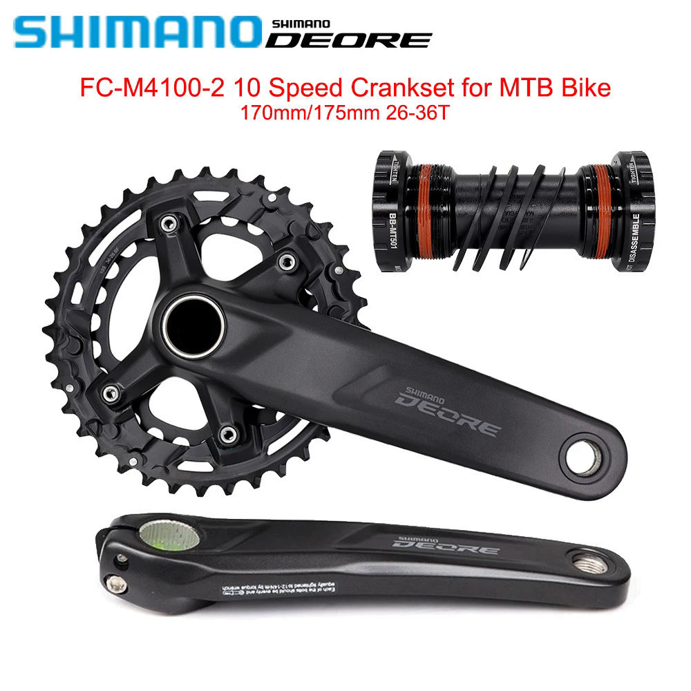 SHIMANO Deore M4100 Crankset สำหรับ MTB จักรยาน FC-M4100-2 170มม./175มม. 26-36T MT501 BB52ด้านล่าง2X10ชุดความเร็วจักรยาน