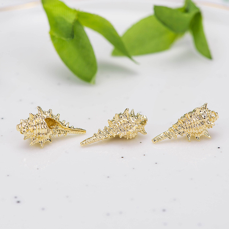 Zhongxing14kGold Solid Conch Shell Pendant Starfish Earrings Necklace Bracelet PendantdiyOrnament Ac