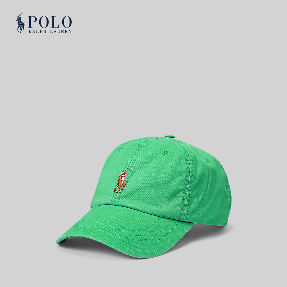 Polo Ralph Lauren หมวกผู้ชาย Stretch-Cotton Twill Ball Cap รุ่น MAPOHGS0J421621 สีเขียว