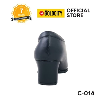 GOLDCITY รองเท้าคัชชูผู้หญิง หัวมน ส้นกระบอกสูง 2นิ้ว แนะนำบวกไซซ์ (36-44) รุ่น C014