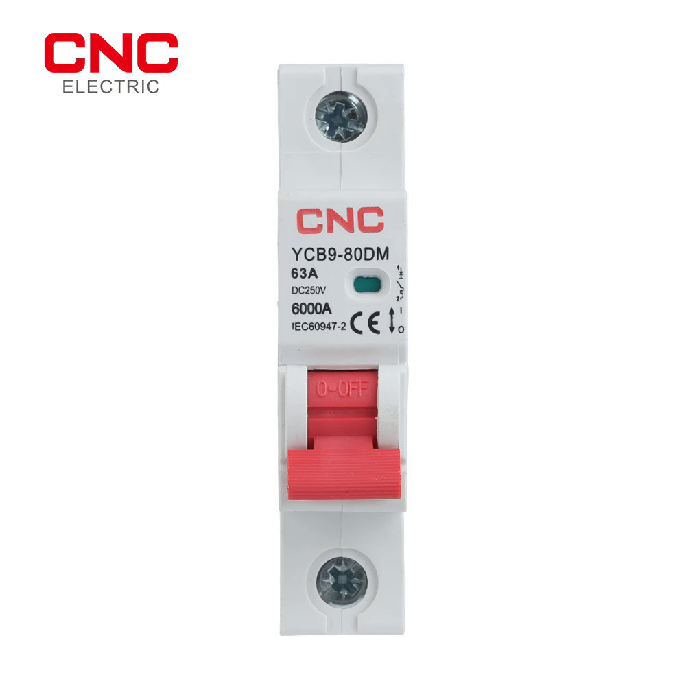 CNC YCB9-80DM 1P MCB 6kA DC 500V Mini Circuit Breaker 16A 20A 25A 40A 50A DC MCB สำหรับระบบ PV