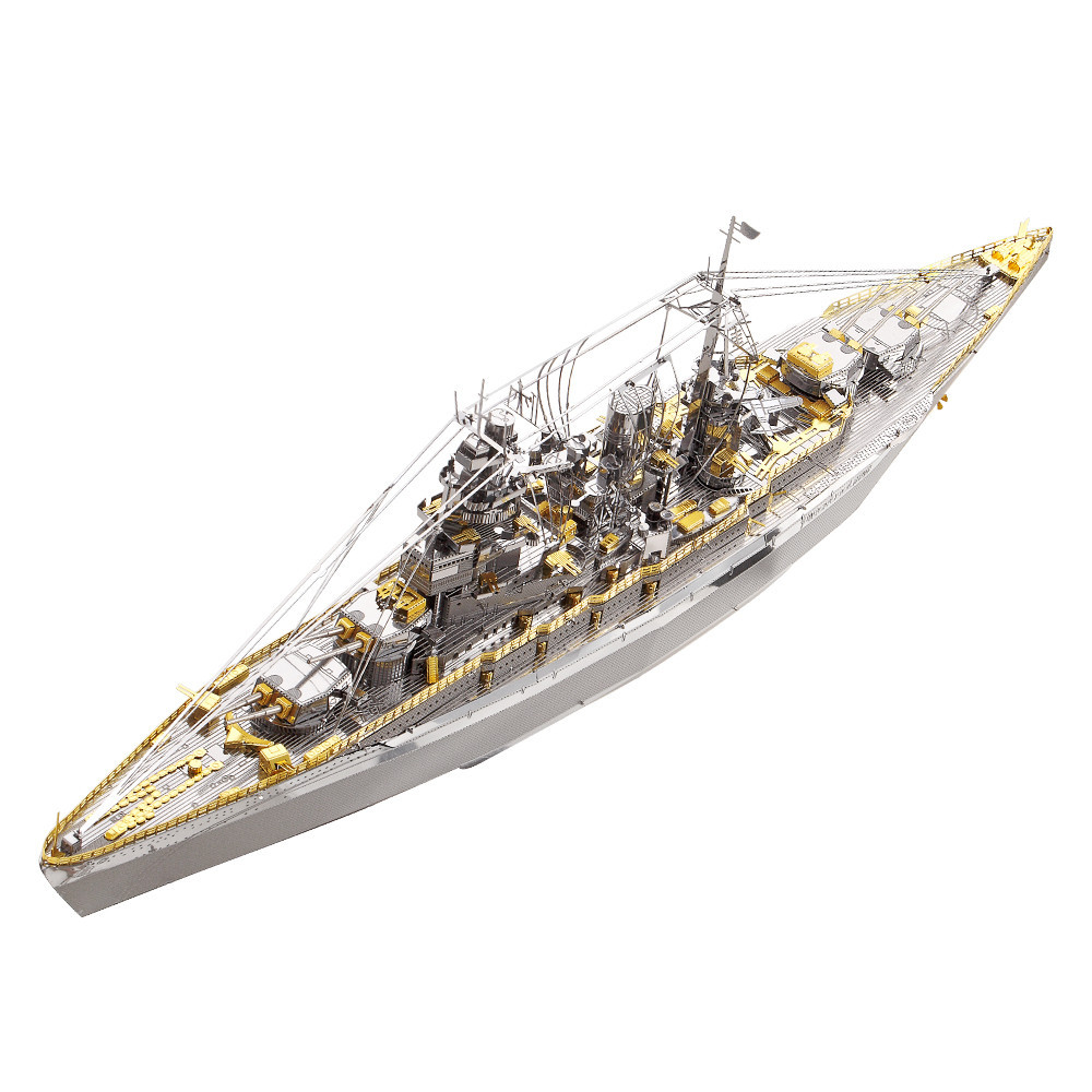 Piececool 119pcs Nagato Class Battleship Metal Model Building Kit Brain Teaser DIY Hobbies 3D Metal Puzzle Military Puzz