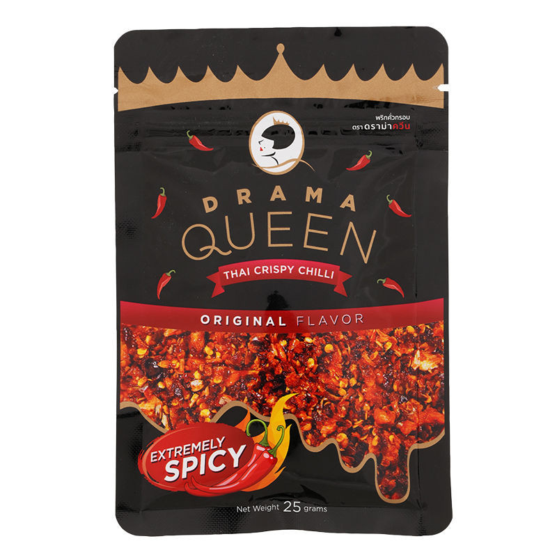 ห้ามพลาด 🍱 ดราม่าควีนพริกคั่วกรอบสูตรดั้งเดิม 25กรัม 🍓 Drama Queen Thai Crispy Chilli Original Flavour 25g.