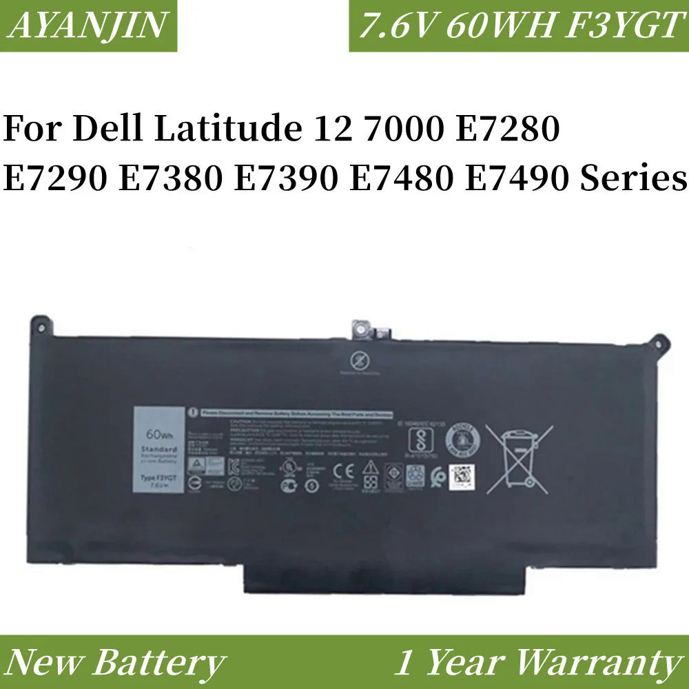 F3YGT 2X39G 60WH Laptop Battery For Dell Latitude 12 13 14 7280 7290 7380 7390 7480 7490 E7280 E7290