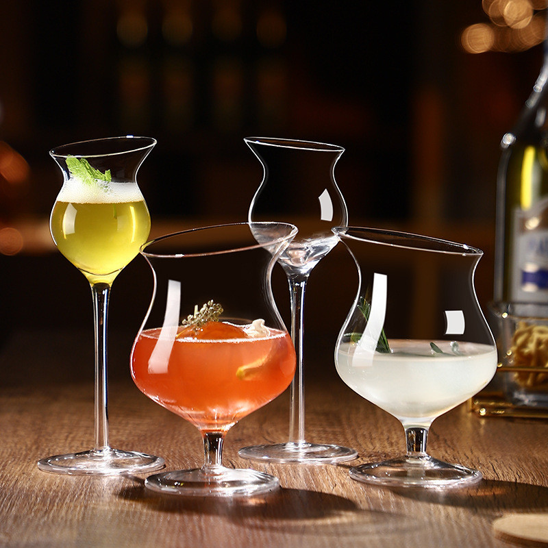Oblique Mouth Cocktail Glass Fragrance-Smelling Cup Tasting Glass Personality Brandy Glass Bar Liquo