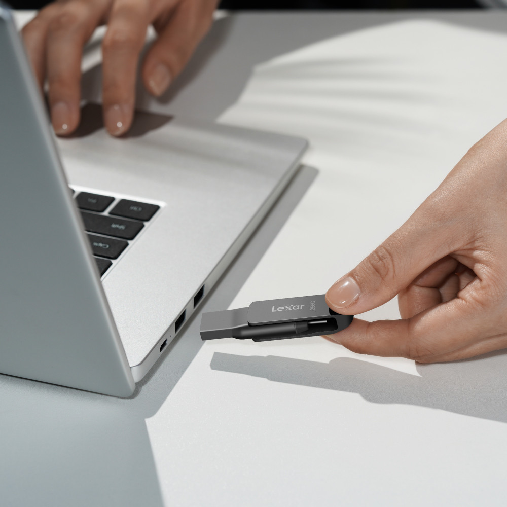 Lexar D400 256GB Dual USB Type-C/A USB 3.1 Flash Drive 2-in-1 (แฟลชไดรฟ์ทูอินวัน) (LJDD4000256G) Metal, Android PC Mac - รูปที่ 2