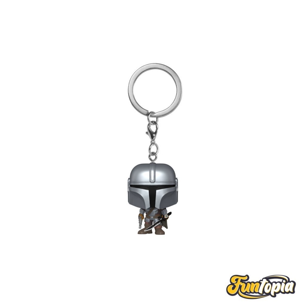 Funko POP! (76546) : The Mandalorian with DarkSaber Pocket POP! Keychain : The Mandalorian