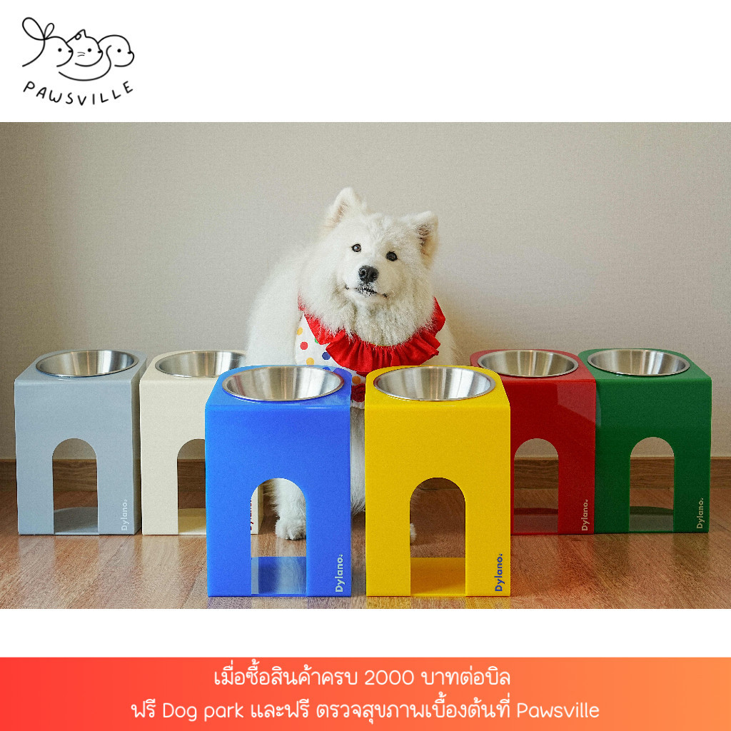 ชามอาหารสัตว์เลี้ยงยกสูงปรับองศา Dylano Elevated Pet Bowl ( Size Tall ) with Acrylic Stand