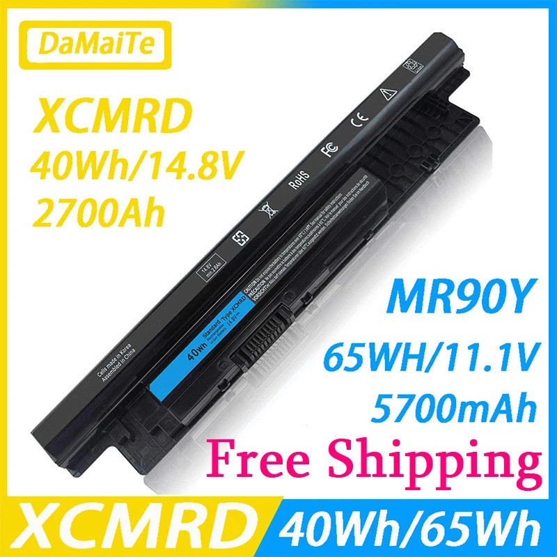 40Wh XCMRD 65WH MR90Y แบตเตอรี่แล็ปท็อปสำหรับ Dell Inspiron 3421 3437 3442 3443 3521 3721 3737 5421 5437 5537 3537 5521