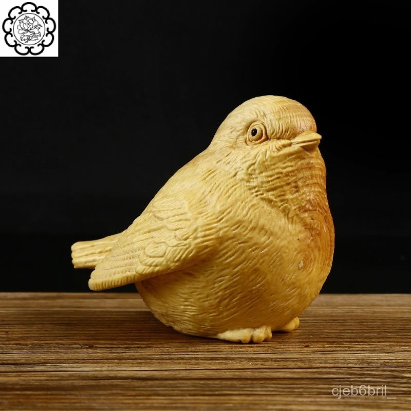 ใบเล็กไม้ป็อปลาร์ไม้แกะสลักงานฝีมือนกแกะสลักอย่างดีจับเหวินวานของขวัญตกแต่งรถมาสคอตบ้าน 2SVN