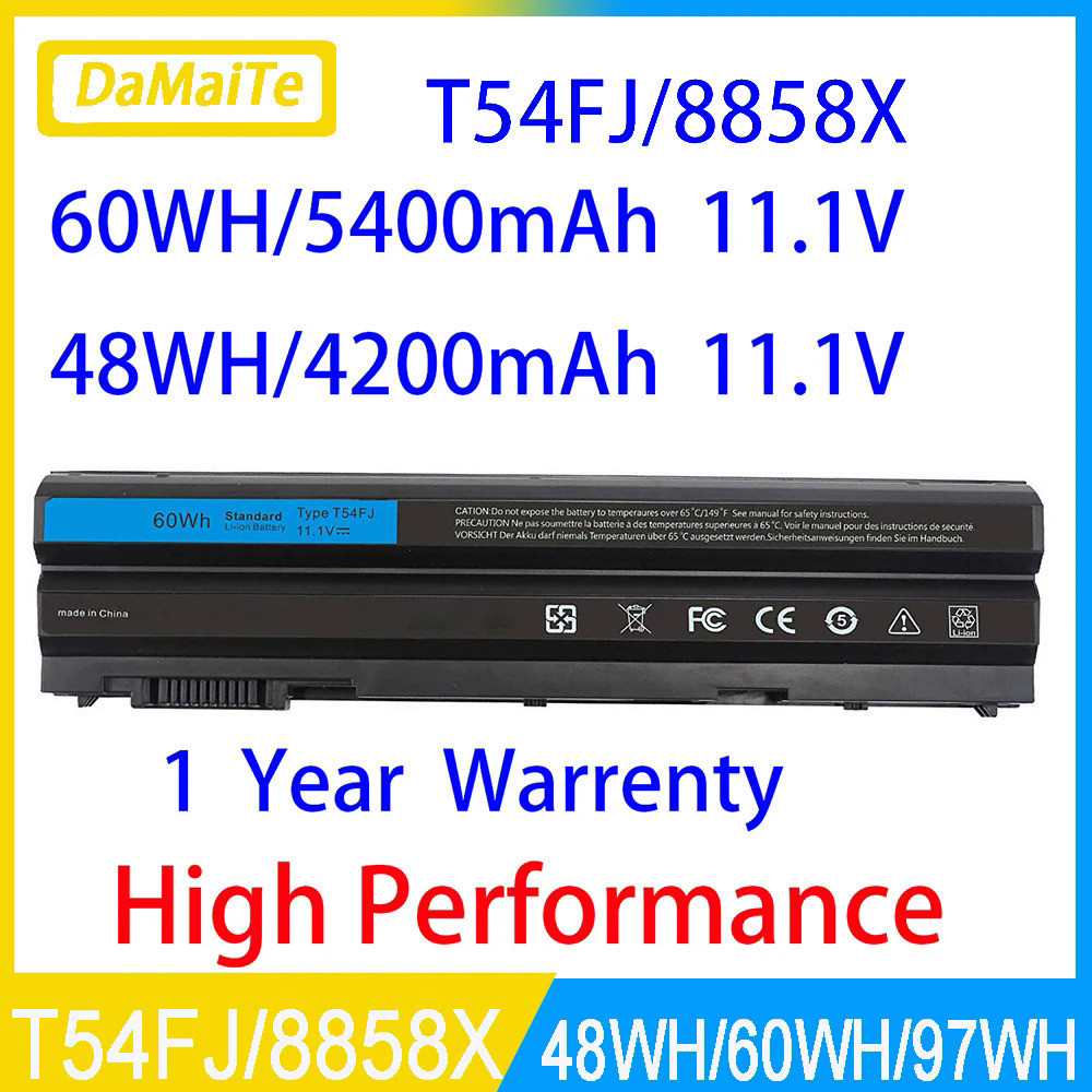 T54FJ N3X1D M5Y0X แบตเตอรี่แล็ปท็อปสำหรับ DELL Latitude E6420 X57F1 8858X E5520 E6430 71R31 NHXVW