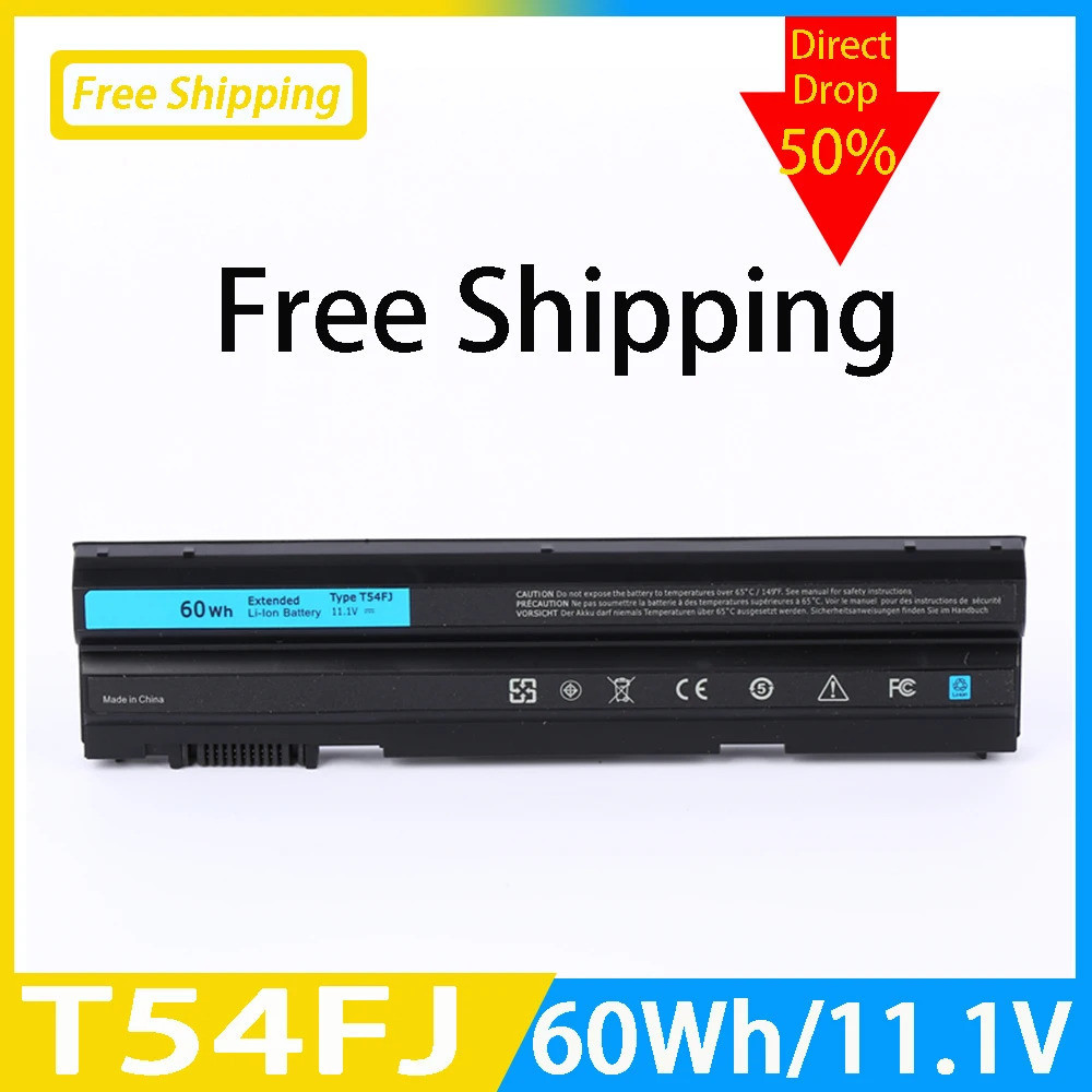 แบตเตอรี่ T54FJ และ60WH 11.1V แบตเตอรี่แล็ปท็อปสำหรับ Dell Latitude E5420 E5430 E6120 E6430 M5Y0X E5