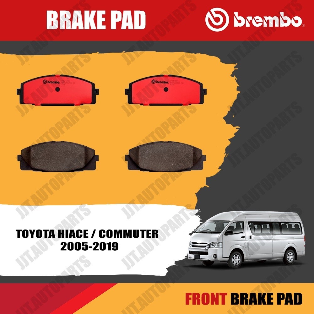 Brembo ผ้าเบรค TOYOTA HIACE, COMMUTER 2005-2019 โตโยต้า ไฮเอช โตโยต้า คอมมูเตอร์ รถตู้ ปี 2005-2019 [คู่หน้า]