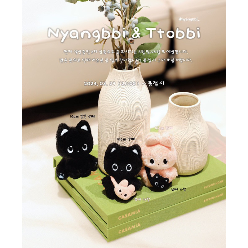 พร้อมส่ง✨ ตุ๊กตา riize 10cm นยังบี & โตบี (nyangbbi & ttobbi) 🐈‍⬛🐰 (วอนบิน)