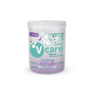 V CARE วีแคร์ สำลีก้านจิ๋ว หัวเล็กพิเศษกระปุก/ ซอง Pure Cotton 100% แบบกระปุก 150 ก้าน