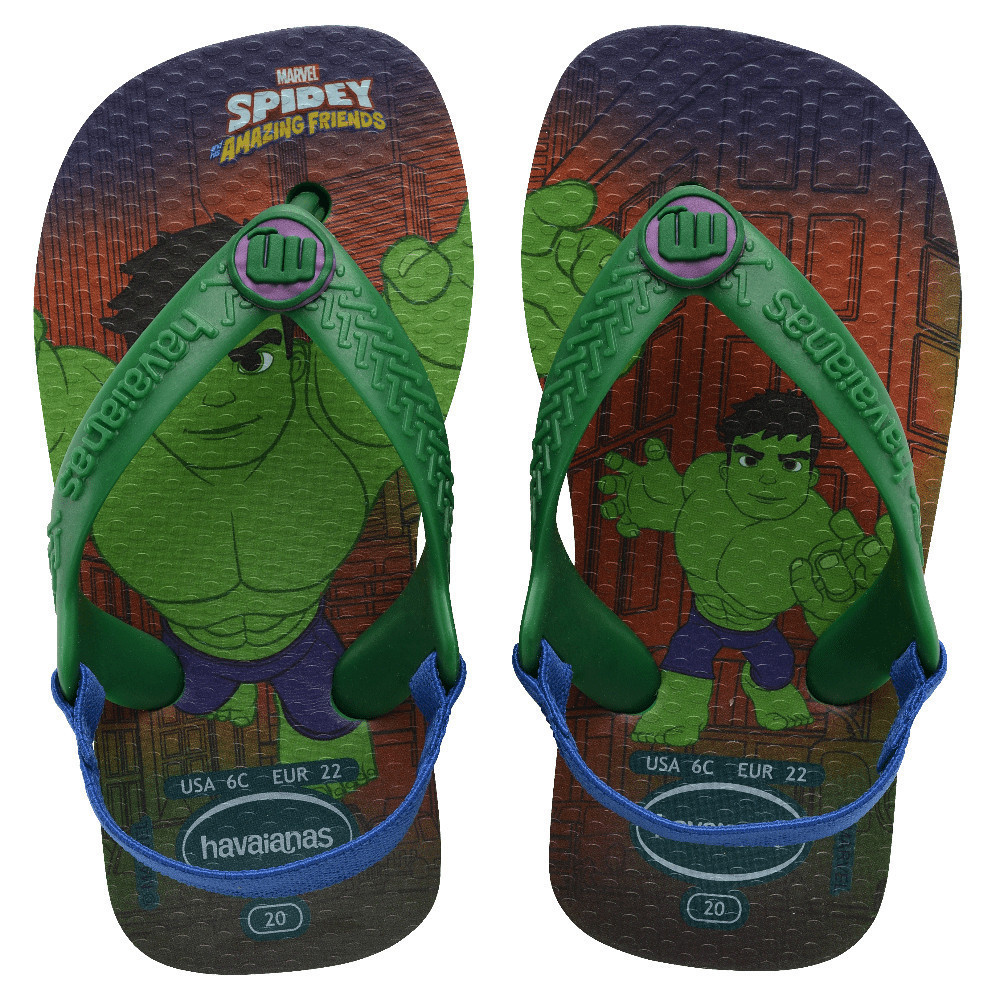 HAVAIANAS รองเท้าแตะเด็ก Baby Marvel Flip Flop GREEN 41471322703B_H3GNXX