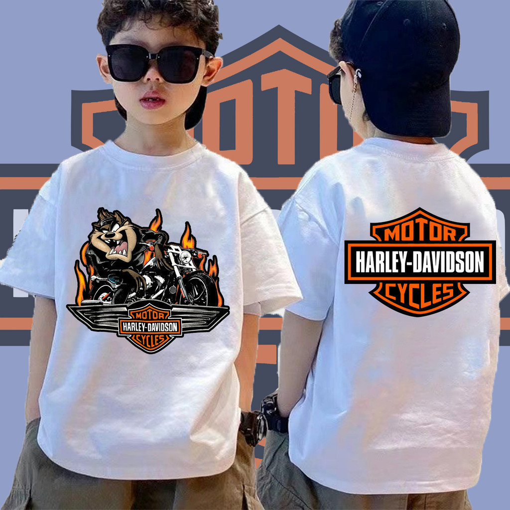 (จัดส่งตลอด 24 ชั่วโมง）เสื้อยืดเด็ก MOTORCYCLES ผ้าCOTTON100% คอตตอน สไตล์เกาหลี KIDS-T