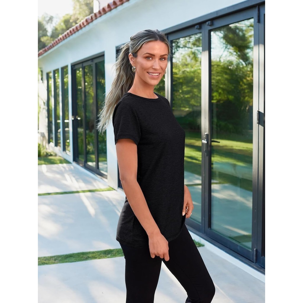 Fashion TrendsTrendyFashionAUTOMET Shirts for Women Round Neck Womens Tops Short Sleeve Shirts Summe