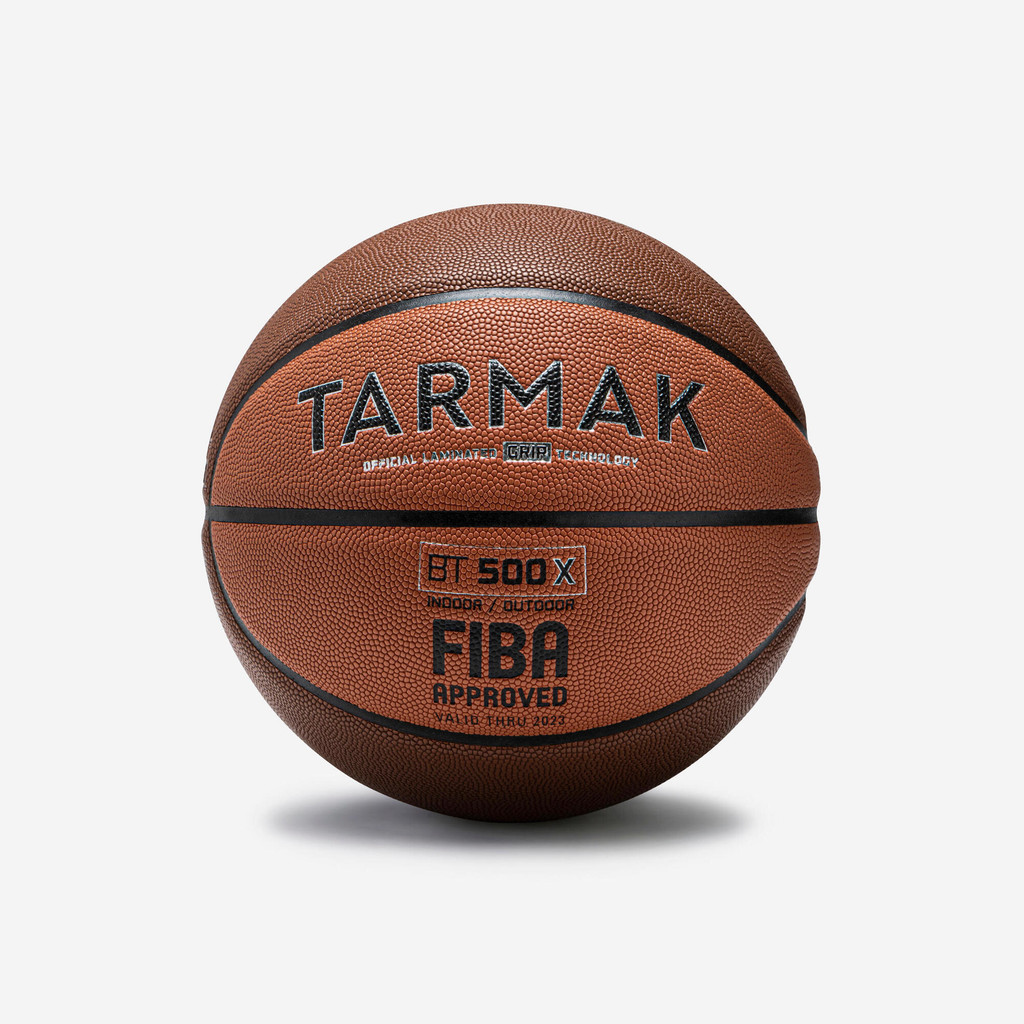 TARMAK - ลูกบาสเก็ตบอลเบอร์ 7 สำหรับผู้ใหญ่รุ่น BT500 Grip (สีน้ำตาล/ส้ม) - Adult Basketball BT500 G