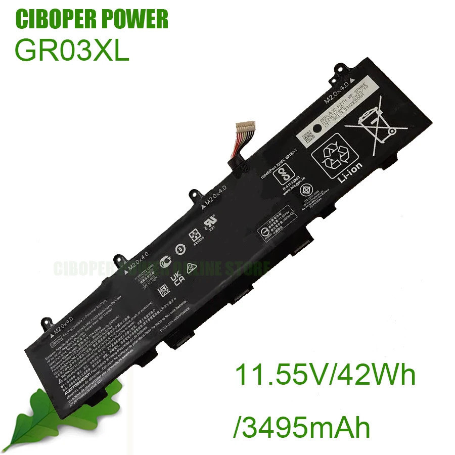 CP แบตเตอรี่แล็ปท็อป GR03XL 11.55V/3495MAh/42WhM12328-2C1 M12328-2D1 TPN-DB0D GR03042XL สำหรับ ProBo