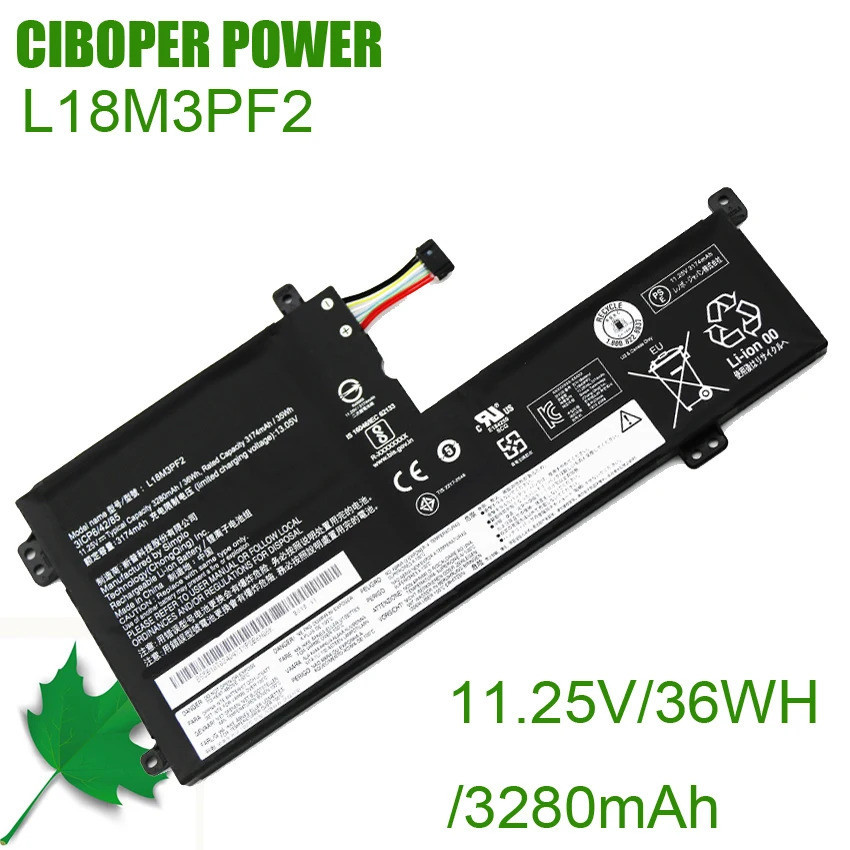 CP แบตเตอรี่แล็ปท็อปใหม่ L18M3PF2 11.25V/36WH/3280MAh สำหรับ IdeaPad L340 L340-15API L340-15IWL Seri
