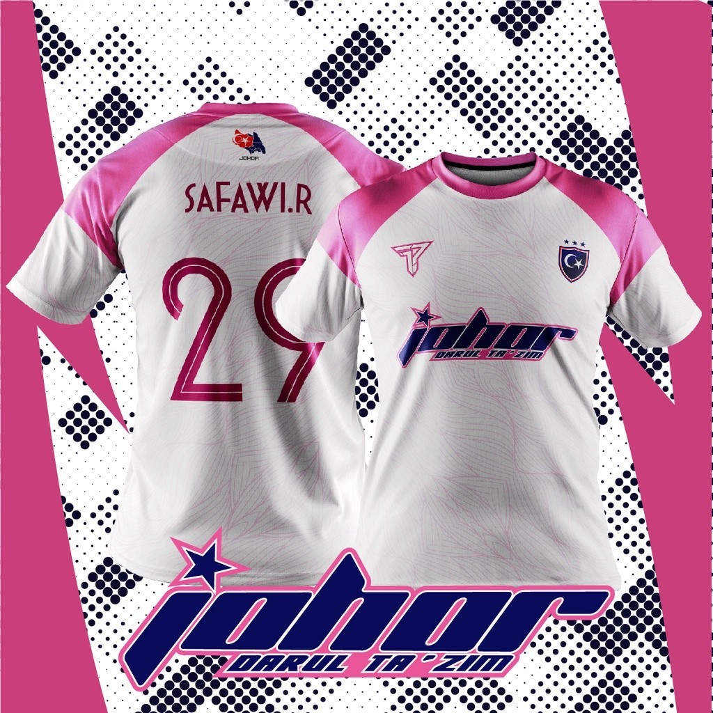 【COD】2023 NEW   [PERCUMA fashion JDT BOLA NAMESET] T SHIRT JOHOR DARUL TA'ZIM AWAY  (Contact online 