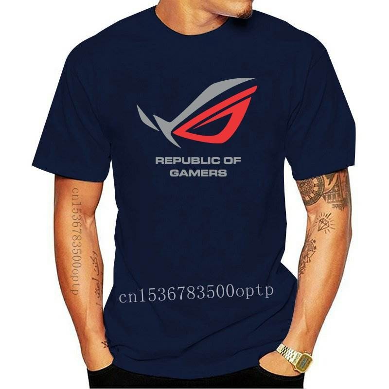 【COD】Fashion New REPUBLIC OF GAMERS ROG LOGO BY BLACK T-SHIRT SIZE S-2XL
