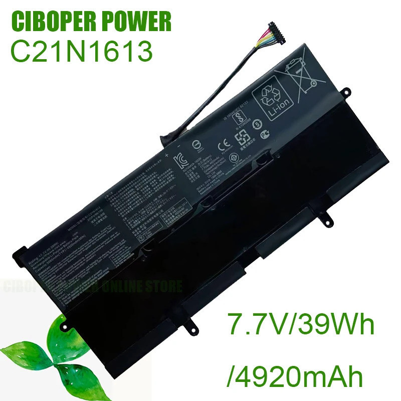 CP แบตเตอรี่แล็ปท็อป C21N1613 7.7V/4920MAh/39Wh สำหรับ Chromebook Flip Series C302 C302C C302CA C302