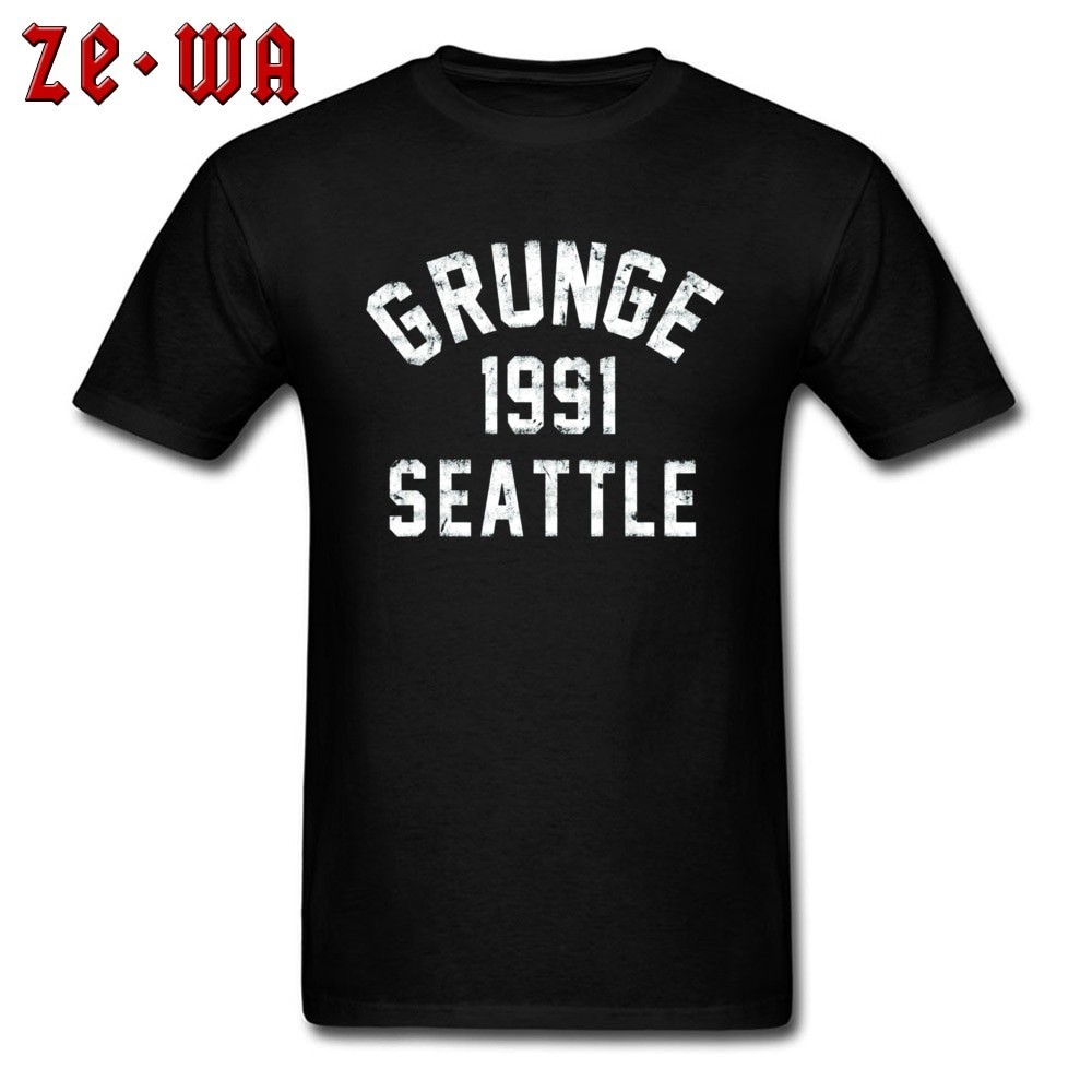 【COD】1991 Men T-Shirt Grunge Seattle Tops Tshirt Grunge Music T Shirts Seattle Sound Black Tee Rock 