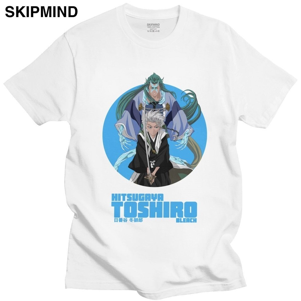 【COD】Trendy Japanese Manga Toshiro Hitsugaya T Shirt Men Short Sleeved Summer Anime Bleach T-shirt C