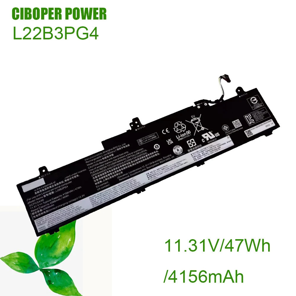 CP แบตเตอรี่แล็ปท็อป L22B3PG4 L22X3PG4 11.31V/4156MAH/47WH F หรือ ThinkPad E14 E16 2023