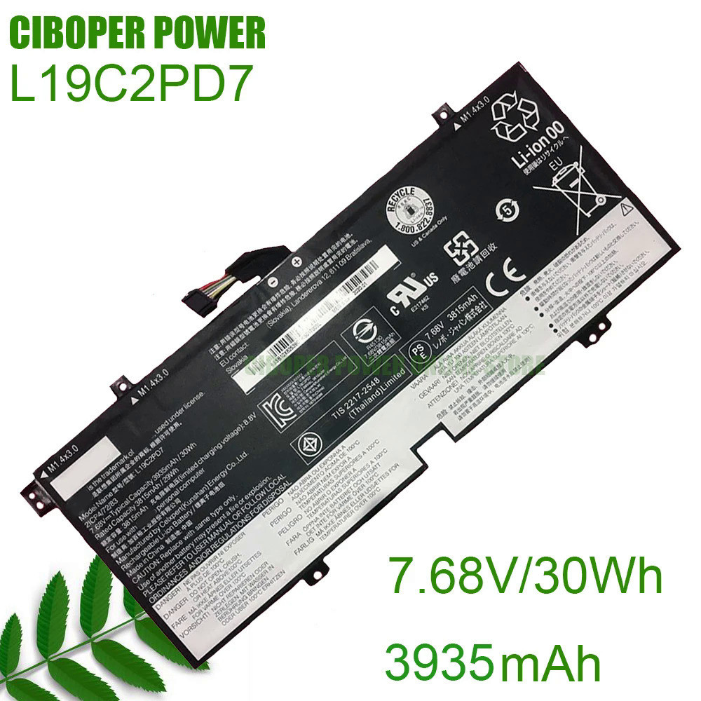 CP ใหม่ของแท้แบตเตอรี่แล็ปท็อป L19C2PD7/L19M2PD7 7.68V/30Wh/3935MAh สำหรับ5B10X82537 L19M2PD7 L19C2P