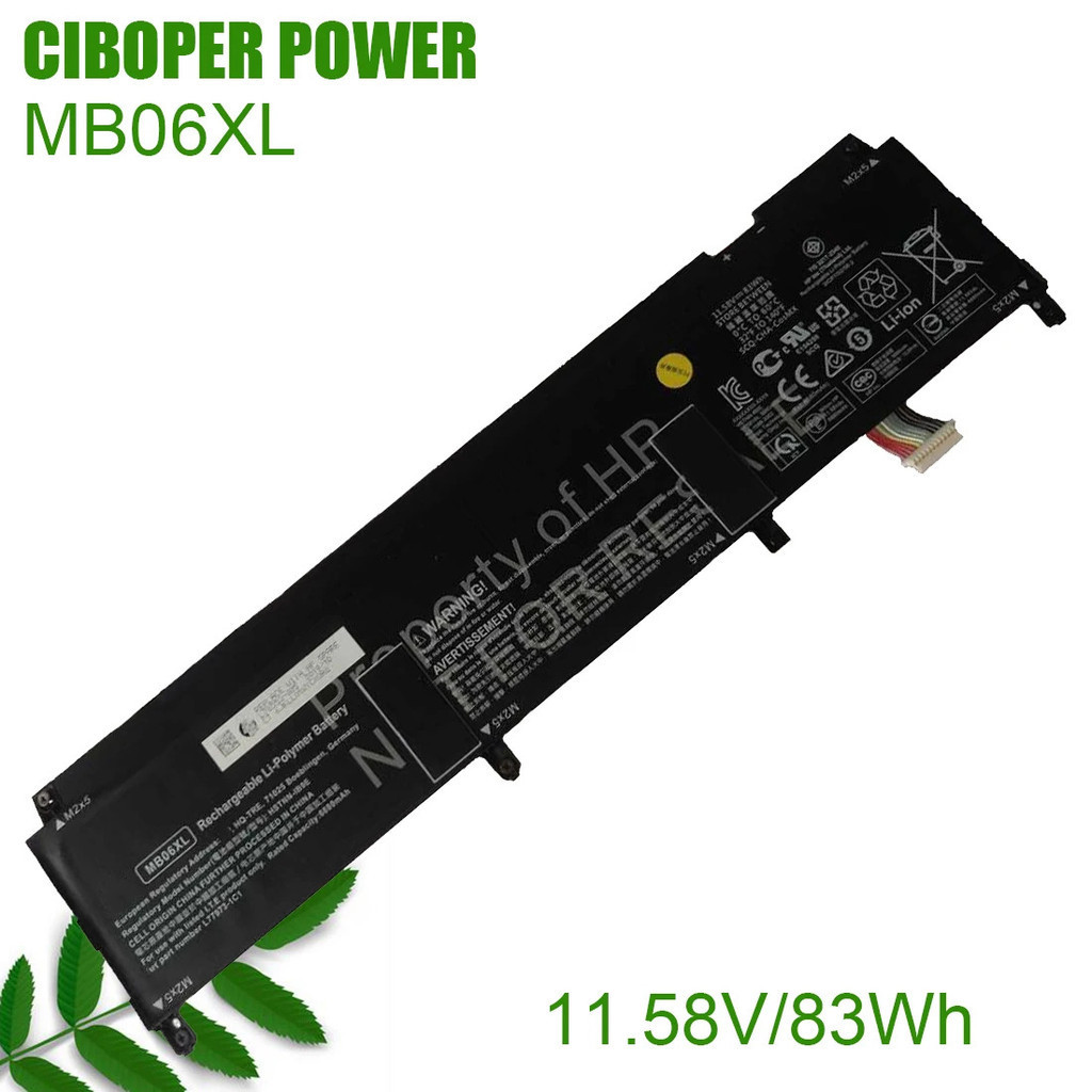 CP แบตเตอรี่แล็ปท็อปของแท้ MB06XL 11.58V/83Wh/6880MAh สำหรับ ZBook StudioG7 2J3H8PA HSTNN-IB9E Noteb
