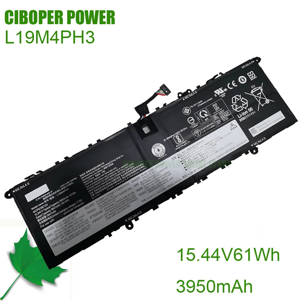 CP แบตเตอรี่แล็ปท็อปของแท้ L19C4PH3 L19M4PH3 L19D4PH3 15.44V/61Wh/3950MAh สำหรับโยคะ14 S 2021 PRO 14