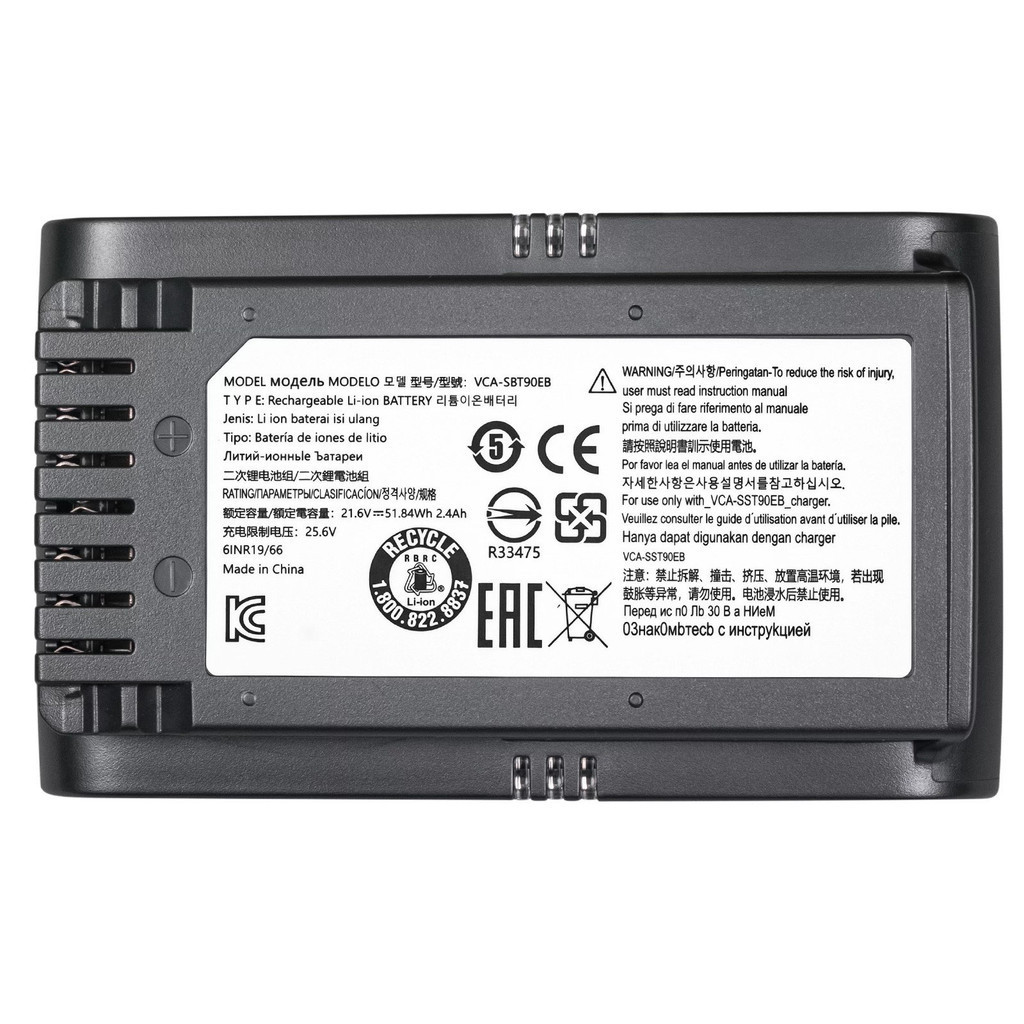 เหมาะสำหรับ Samsung แบตเตอรี่เครื่องดูดฝุ่นแบบมือถือJET 70 VCA-SBT90Eรุ่นสีดำสีขาวVS15T7032P