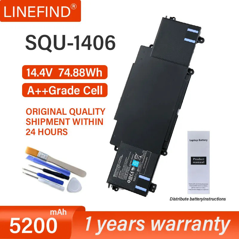 14.8โวลต์5200มิลลิแอมป์ชั่วโมง74.88Wh เดิมแบตเตอรี่ SQU-1406สำหรับ ThundeRobot 911-E1 911-T2A 911-S2